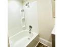 Bright white shower-tub combo with chrome fixtures and a sleek design at 602 Dexter St, Rocky Mount, NC 27803