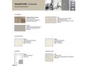 A selection of available monochromatic modern finishes for flooring, countertops, cabinetry, and backsplash at 669 Sun Meadow Dr, Wake Forest, NC 27587
