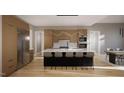 Modern kitchen featuring a large island with seating, stainless steel appliances, and sleek cabinetry at 10 Gambel Dr, Youngsville, NC 27596