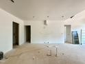 Spacious living room featuring neutral walls, recessed lighting and is under construction with visible plumbing at 10 Gambel Dr, Youngsville, NC 27596
