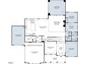 Detailed first-floor plan showcasing a spacious kitchen, dining area, and two-car garage at 812 Timber Mist Ct, Cary, NC 27519
