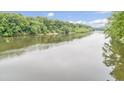 Scenic view of a wide, calm river surrounded by lush green trees at 1164 Keith Hills Rd, Lillington, NC 27546