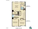 Detailed floor plan showcasing the third floor, including bedrooms, bathrooms, and closet of the home design at 215 Carova Bnd, Apex, NC 27539