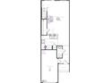 Floor plan showcasing open-concept layout connecting kitchen, great room, and ground floor powder room at 2003 Rabbitbrush St, Durham, NC 27704