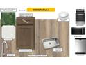 Choice package 8 featuring Daltile Zellige and Aristokraft Benton cabinets with brushed nickel hardware at 2010 Rabbitbrush St, Durham, NC 27704