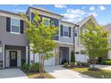 Townhome exteriors showcasing varied siding colors and coordinated landscaping at 44 Bordeaux Dr, Clayton, NC 27527