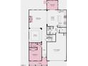 Layout of the first floor of the house featuring a living and dining area, kitchen, half bath, and garage at 1032 Sun Springs Rd, Wake Forest, NC 27587