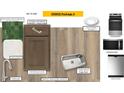 Choice package featuring kitchen backsplash, cabinets, hardware, lighting, sink, and appliances at 10609 Brookside Reserve Rd, Raleigh, NC 27614
