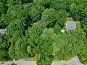 Lush green canopy surrounding a home, offering privacy and a serene natural setting at 608 Misty Isle Pl, Raleigh, NC 27615