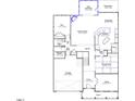 Open-concept main level floor plan featuring a spacious kitchen, Gathering room, dining room, and office at 32 Black Walnut Dr # 196, Garner, NC 27529