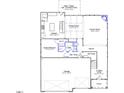 Layout of first floor plan that includes a kitchen, dining room, Gathering room, and a guest bedroom at 60 Black Walnut Dr # 198, Garner, NC 27529