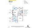 Layout of first floor with study, kitchen, Gathering room, breakfast area, and 2-car garage at 2400 Picual Way # 33, New Hill, NC 27562