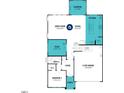 First floor floor plan showing the layout of the kitchen, great room, and two-car garage at 164 Sprenger St, Garner, NC 27529