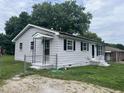 Charming single-story home with light siding, and a well-maintained front lawn and chain link fence at 1851 S Clearview Dr, Henderson, NC 27536