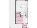 First-floor floor plan featuring a bedroom, bathroom, foyer, porch and garage at 424 Rowe Way, Knightdale, NC 27545