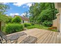 Relaxing deck with lounge chairs, ideal for enjoying the outdoors and entertaining guests at 20 Timberlyne Rd, Chapel Hill, NC 27514