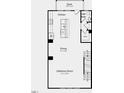 Layout of the second floor featuring kitchen, dining, gathering room, deck and half bath at 426 Rowe Way, Knightdale, NC 27545