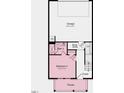 Layout of lower level shows garage, bedroom, foyer, bath, drop zone, and porch at 430 Rowe Way, Knightdale, NC 27545