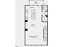Layout of the second floor with kitchen, dining area, gathering room, deck and half bath at 430 Rowe Way, Knightdale, NC 27545