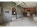 Interior with concrete block walls featuring an open doorway at 1085 Old Us 421, Lillington, NC 27546
