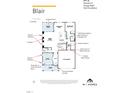 First floor plan of the Blair model, showcasing the kitchen, Gathering room, and study at 2412 Picual Way # 36, New Hill, NC 27562