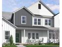 New construction showing exterior elevation with green door, white siding, and gray trim at 2930 Alyssa Ct, Knightdale, NC 27604
