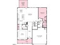 Layout of the first floor of the home featuring a kitchen, living, dining, garage, and bedroom at 1016 Dillon Lake Dr, Knightdale, NC 27545