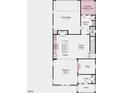 Open-concept first floor layout with kitchen, dining, living room, study, 2-car garage, and covered outdoor living at 1053 Hardin Hill Ln, Knightdale, NC 27545