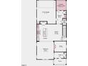 An open floorplan showcasing the kitchen, dining, gathering room, and two-car garage at 1216 Hardin Hill Ln, Knightdale, NC 27545