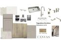 Interior design materials showcasing kitchen cabinets, countertops, flooring, and fixtures at 1216 Hardin Hill Ln, Knightdale, NC 27545