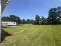 Expansive backyard with plenty of room for activities and mature trees in the distance at 224 Clearwater Dr, Smithfield, NC 27577