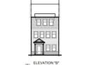 Detailed home elevation blueprint highlighting architectural elements, window placements, and entry design at 412 Rowe Way, Knightdale, NC 27545