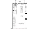 Second-floor plan with kitchen, dining, gathering room, half-bath, and deck, designed for modern living at 412 Rowe Way, Knightdale, NC 27545