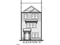 Elevation E shows an exterior architectural design featuring stone accents, trim, and windows at 416 Rowe Way, Knightdale, NC 27545