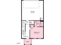 First floor plan showing a garage, entry foyer, bedroom, bath, drop zone and porch at 416 Rowe Way, Knightdale, NC 27545