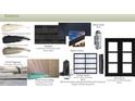 Selection of exterior finishes with black gutters, black trim and metal roof at 5841 Carriage Gate Dr, Raleigh, NC 27603