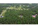 Aerial view of a home surrounded by a lush green forest and neighborhood streets at 1123 Poplar Forest Ln, Pittsboro, NC 27312