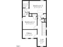 Upstairs floor plan featuring bedrooms, bath, office and loft at 1907 Plott Balsam Dr, Wendell, NC 27591