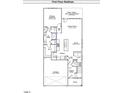First floor plan showcasing a primary bedroom, Gathering room, kitchen, garage, and eat-in area at 1307 Westerland Way # 16, Durham, NC 27703