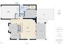 Layout of the home's first floor showing the dimensions of the kitchen, bedrooms, bathrooms, and terrace at 7501 Montibillo Pkwy, Durham, NC 27713