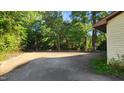 Spacious side yard with lush green trees, located on a wooded lot at 2100 N Webb St, Selma, NC 27576