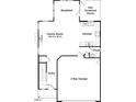 This floor plan displays the home's kitchen, Gathering room, 2 bay garage, entry, and breakfast nook at 233 Steel Spring Rd # 24, Angier, NC 27501
