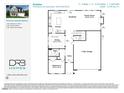 A detailed first floor plan with an open kitchen, breakfast area, dining, bed and bath, and a 2-bay garage at 242 Faith Avenue, Sanford, NC 27330