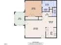 Detailed floor plan showcasing the layout of the home, including the porch, living room, kitchen and main bedroom suite at 1310 Durlain Dv # 103, Raleigh, NC 27614