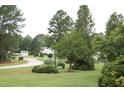 Picturesque view of a quiet community street lined with mature trees and well-kept lawns at 3145 Pier Pointe Dr, Creedmoor, NC 27522
