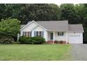 Well-manicured front yard with lush green lawn and inviting entrance to the single-story home at 3145 Pier Pointe Dr, Creedmoor, NC 27522