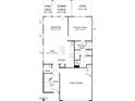 Open-concept floor plan featuring a spacious gathering room, kitchen, cafe, and primary suite with patio access at 1101 Shovelhead Dr # 51, Durham, NC 27703