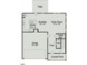 First floor plan featuring a kitchen, breakfast nook, Gathering room, powder room, and garage at 20 Gray Pine Way, Sanford, NC 27332
