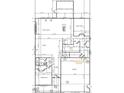 First floor plan featuring open living spaces including a living room, dining room, and kitchen at 249 Murray Grey Ln, Wake Forest, NC 27587