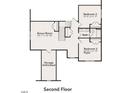 Second floor plan featuring bonus room, two bedrooms, a full bath, and unfinished storage space at 368 Abingdon Farms Dr, Selma, NC 27576